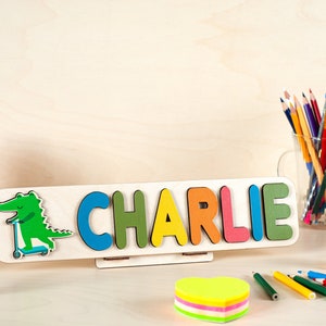 Personalized Name Puzzle For Kids, Montessori Toys, Wooden Name Puzzle With Pegs, Custom Name Sign, Toy For Toddler, 2 Year Old Toys