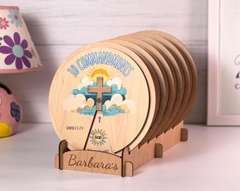 Kids Bible Story Wheel, Wooden Christian Learning Toy