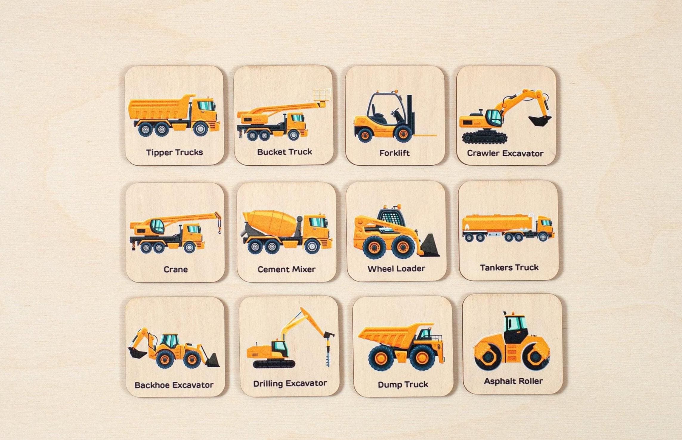 Montessori toys, 2 year old gift, Toddler toys, Kids toys, Toy car matching cards, Wooden toys and games, Birthday toddler gift, Baby gift