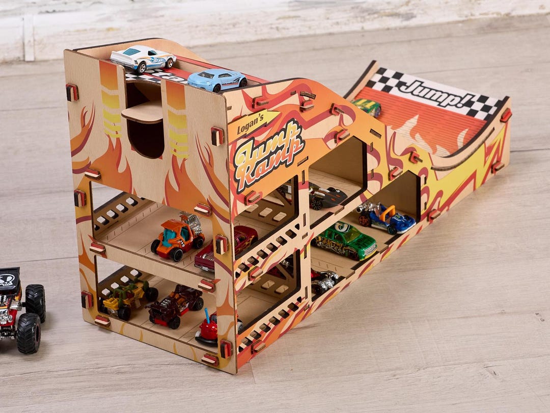 Personalized Wooden Car Ramp: Montessori Toys Car Storage - Etsy