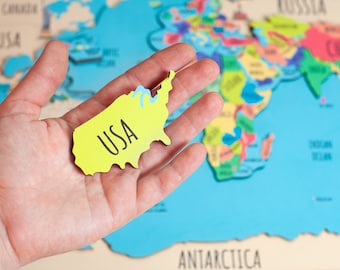 World Map Puzzle For Kids, Geography For Toddler, Montessori World Map, Continent Map Puzzle, Gifts For Kids, Preschool Toys, Gifts for Kids