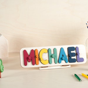 Personalized Name Puzzle for Kids, Montessori Toys, Wooden Name Puzzle ...