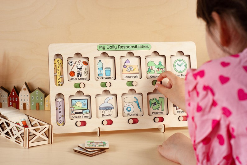 Ic Toy Routine Weekly Chore Chart for Kids, Toddler Homeschool Planner, Montessori ...