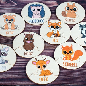 Jeu d'association d'animaux des bois, cartes flash, jouets Montessori, puzzle, jeu de mémoire, apprentissage des animaux marins sauvages de la ferme, cadeau pour enfant