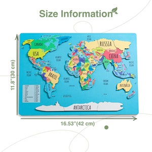 Kids world map, Gift for kids, World map puzzle for kids gift, Homeschool Jigsaw puzzle Kids puzzle Continent puzzle Geography for kids image 5