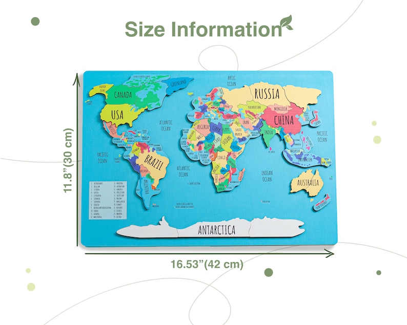 Kids world map, Gift for kids, World map puzzle for kids gift, Homeschool Jigsaw puzzle Kids puzzle Continent puzzle Geography for kids image 5