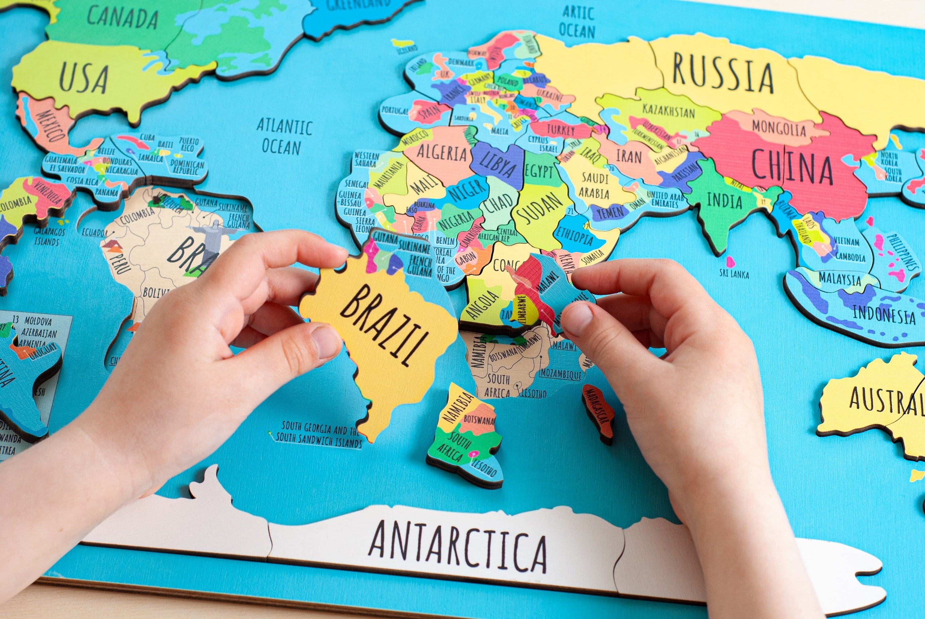 World Map Puzzle for Kids