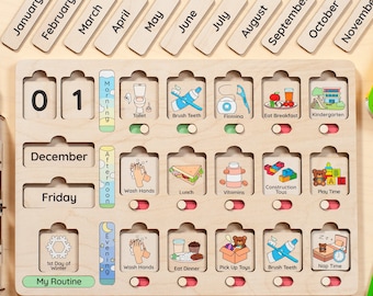 Montessori visual schedule calendar for kids, Toddler routine chore chart, Homeschool weekly planner, Bedtime routine chart, Gift for Child