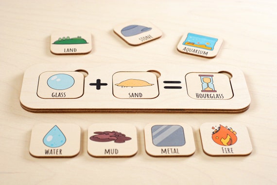 Alchemy Matching Game, Montessori Wooden Puzzle, Logic Toy, Holiday gift from Mom
