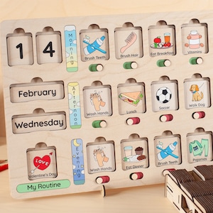 Chore chart for kids, Homeschool planner, Montessori calendar, Kids visual schedule, Bedtime routine chart, Toddler routine chart