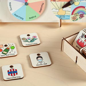 Montessori calendar for kids, Wooden calendar, Homeschool calendar, Classroom decor, Toddler calendar, Gifts for kids, Perpetual calendar image 13