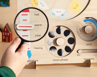 Weather Station, Weather Wheel, Educational Montessori Chart, Preschool, Meteorologist Station, Fine Motor Skills