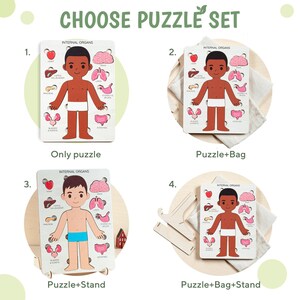 Wooden Human Anatomy Puzzle, Montessori Toddler Organ Parts Toy, Educational Learning Gift image 6