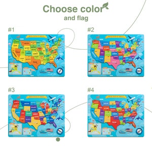 United States Map, US Map, USA Map Puzzle for Kids, Montessori Toys