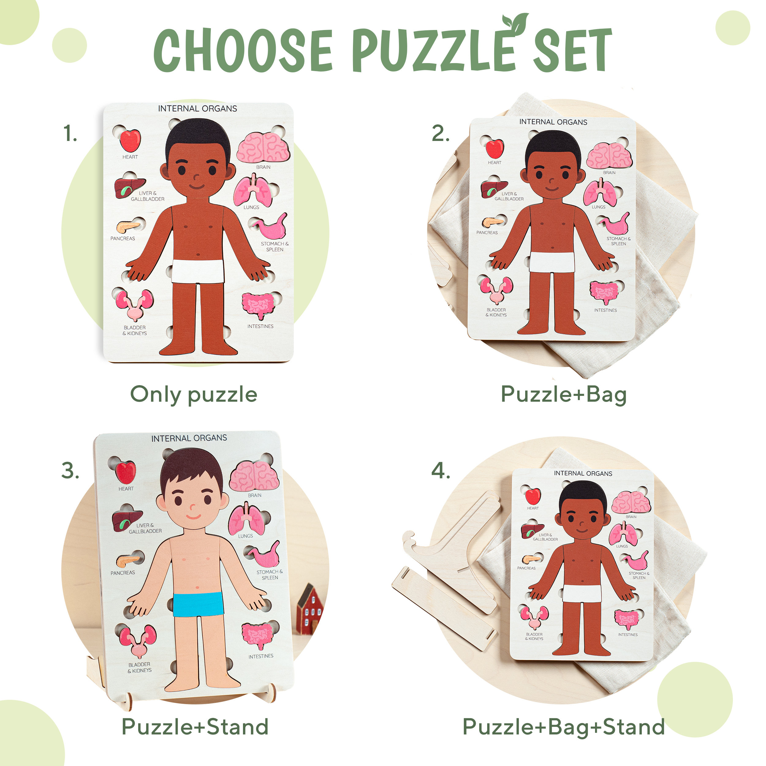 Montessori human body puzzle for kids