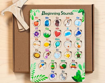 Wooden Alphabet ABC Puzzle for Toddlers, Montessori Educational Alphabet Busy Board, Learning Letters Preschool Toys