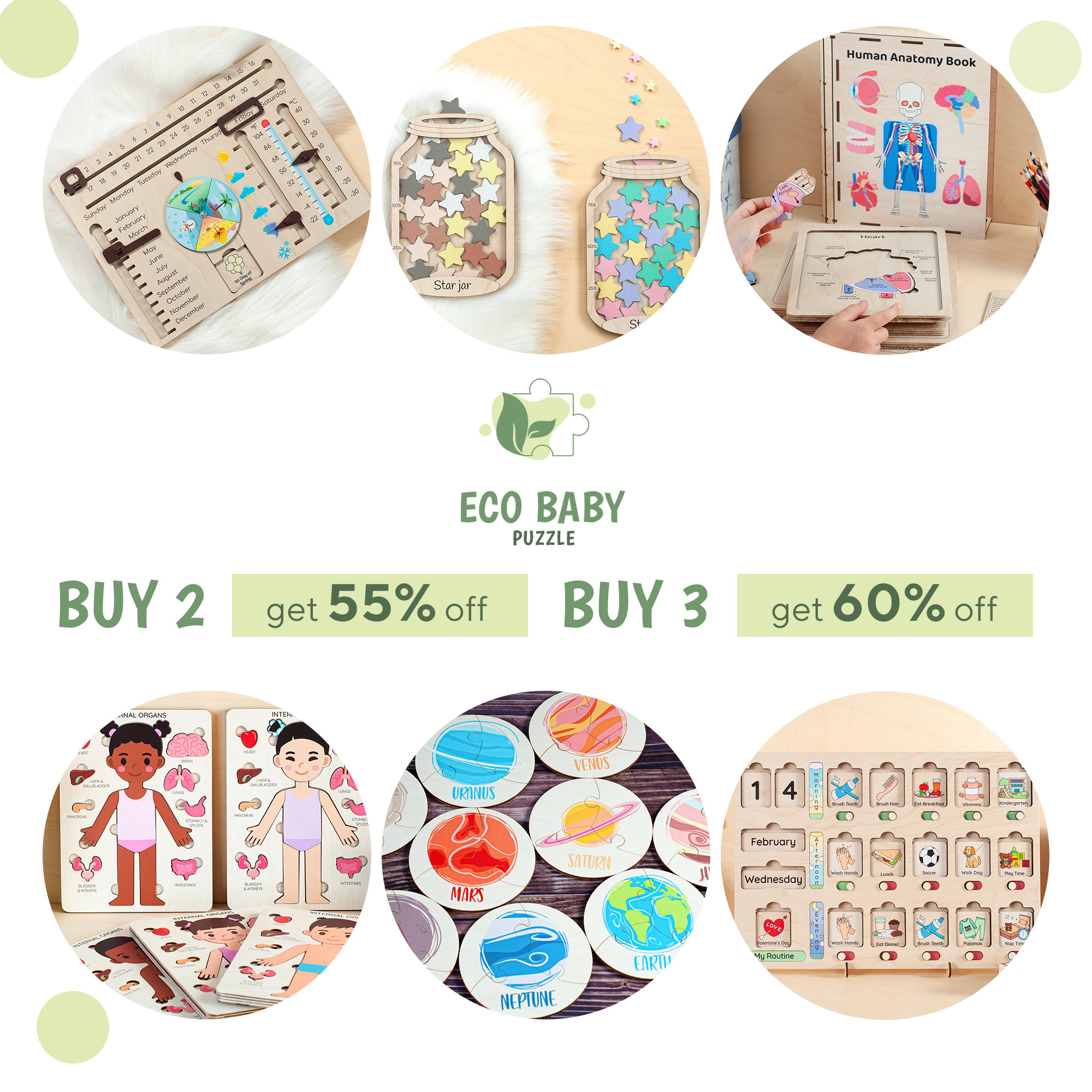Montessori human body puzzle for kids