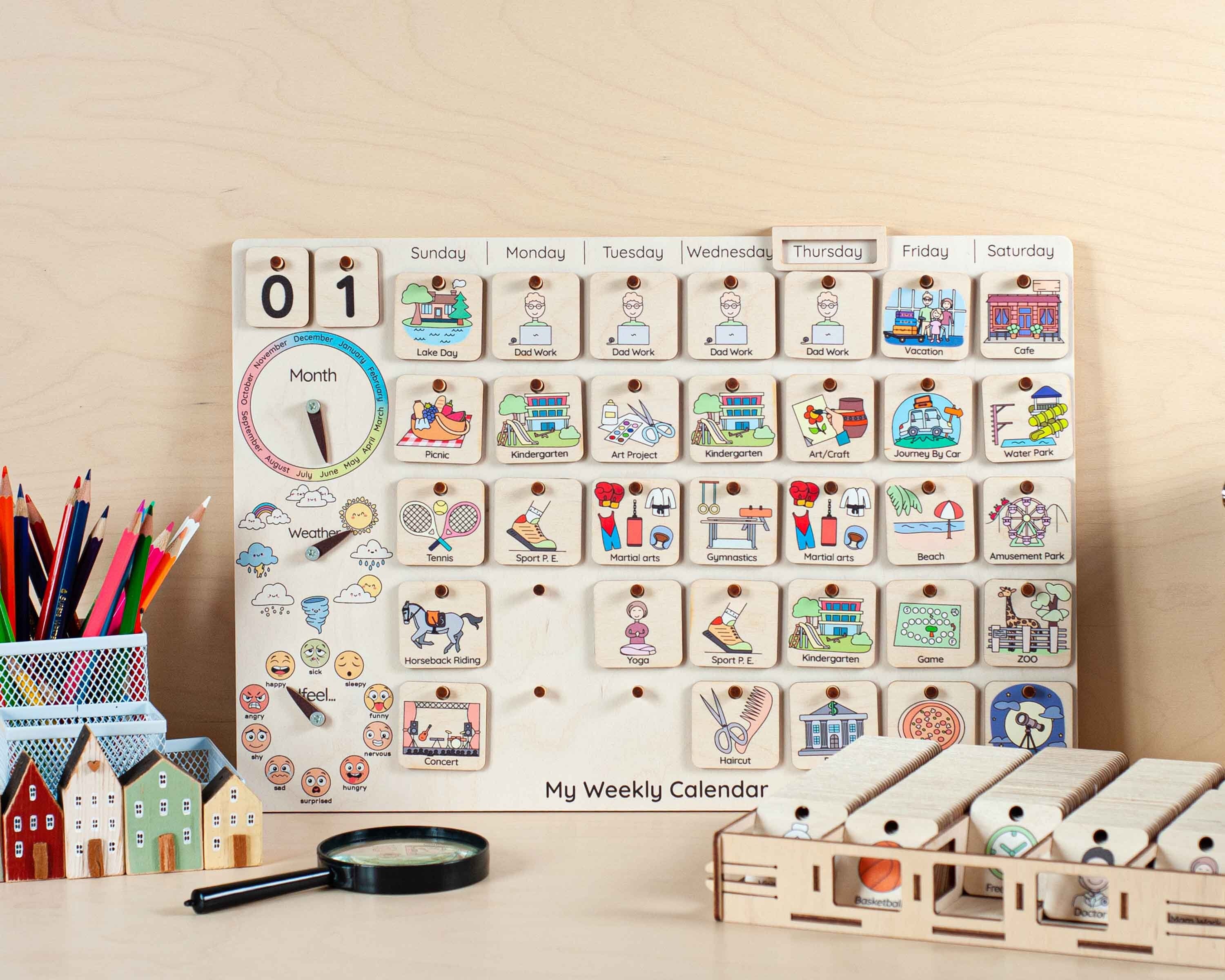 Editable Weekly Visual Routine Chart With Cards, Chore Chart for Kids ...