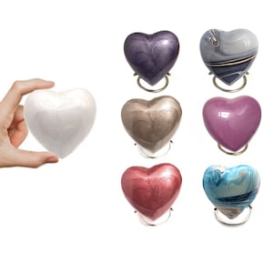 Small Heart Cremation Keepsakes - Stand included - High Gloss