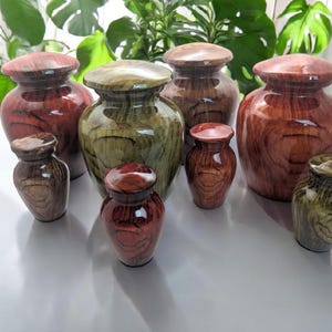 Wood Pattern Keepsake - High Gloss Mini Cremation Urn