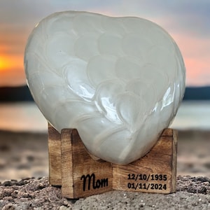 Heart Cremation Urn & Keepsake - High Gloss Finish (Small, Medium, Large)