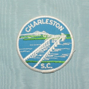 Vintage emroidered Charleston S.C. Iron on state patch / Nos