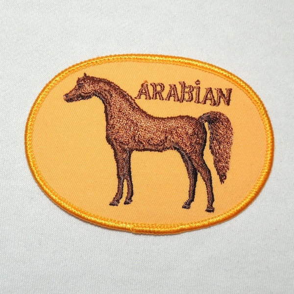 Vintage embroidered "Arabian" Iron on horse patch. Nos