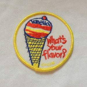 Parche de helado termoadhesivo con la frase &quot;¿Cuál es tu sabor?&quot; bordado vintage