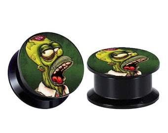 Simpsons Zombie Homer Ear Gauges Tunnels