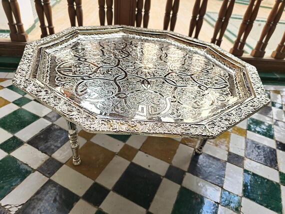 Ottoman Tray Large Silver Tray Extra Large Tray Metal Ottoman Tray Etsy UK