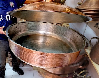 Handcrafted Red Copper Cookware Set: Vintage Design Pots and Pans