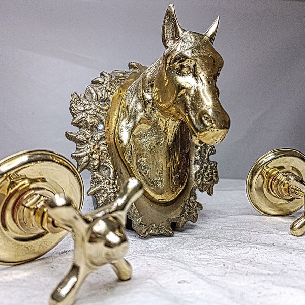 Vintage brass Horse Faucet with Two brass Handles - Rustic and Unique Bathroom or Kitchen Fixture
