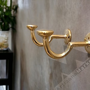 solid brass coat hooks - Brass Wall Hook - Solid Brass Hooks - Large Brass Hooks