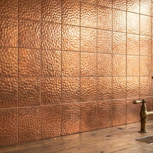 Lámina de cobre martillado, panel protector marroquí, metal rústico