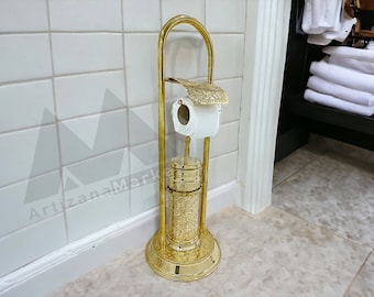 Toilet paper holder - paper towel holder - free standing toilet paper holder - toilet paper storage - bathroom accessories set