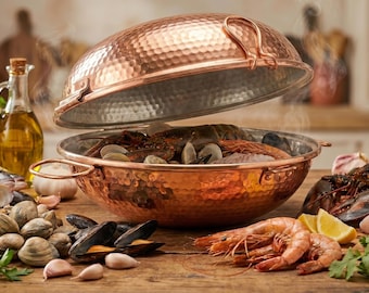kitchenware: Hammered Copper Cataplana Hinged Seafood Pot