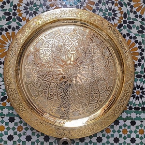 morocco brass tray, morocco tray, morocco serving tray, round tray, arabic serving tray,home gifts