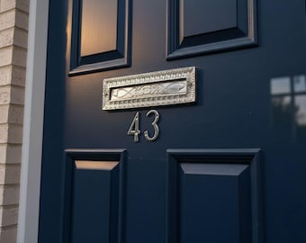 Buzón victoriano, buzón de latón macizo, números de casa personalizados