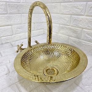 Handmade Hammered Brass Farmhouse Sink: Unlacquered Rustic Basin