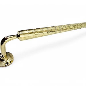 Brass Hand Towel Holder - Vintage Wall-Mounted Bathroom & Kitchen Towel Rack, Small Space Friendly