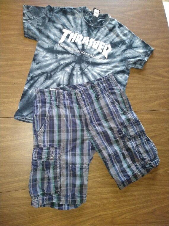 Vintage LEVI Silver Tab Plaid Cargo 