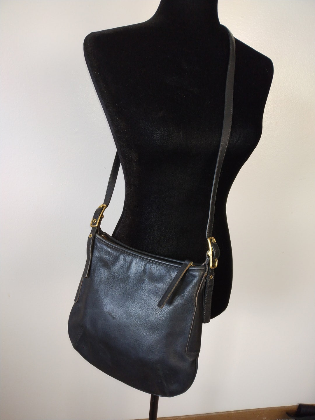 Vintage COACH Black Medium Hobo Shoulder Bag Smooth Leather - Etsy