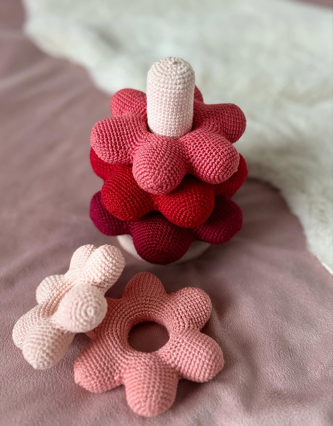 Flower Stacking Toy, Crochet Stacking Toy, Cute Flower Crochet PDF Pattern