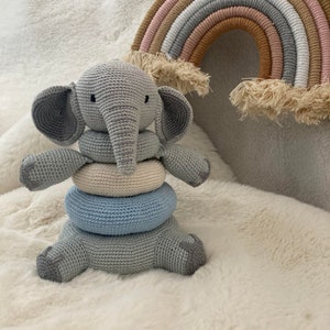Crochet Baby Elephant Stacker Toy Pattern (PDF Pattern)