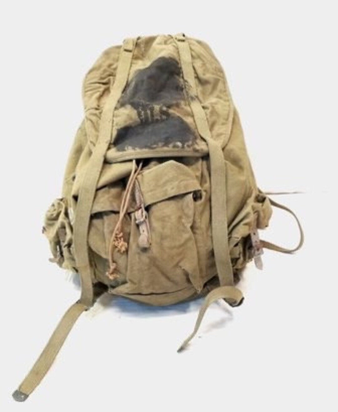 US Military Backpack With External Frame Vintage Khaki Canvas Etsy