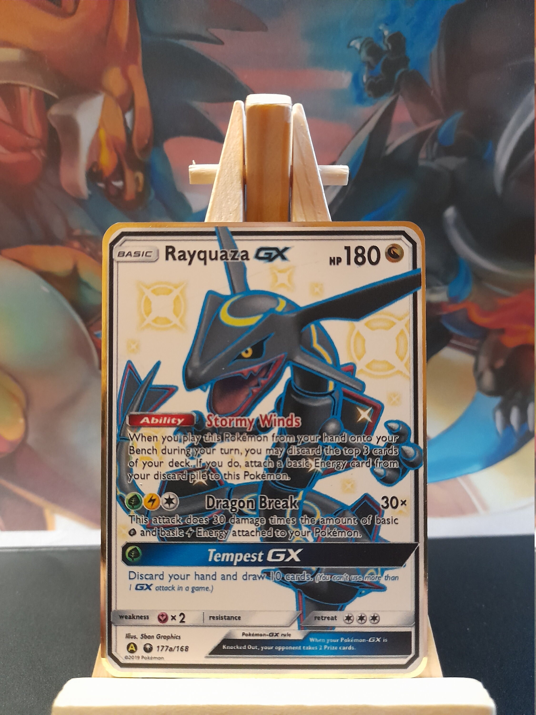 Pokémon Rayquaza Shiny 177a/168 GX Card ANG Version - Etsy