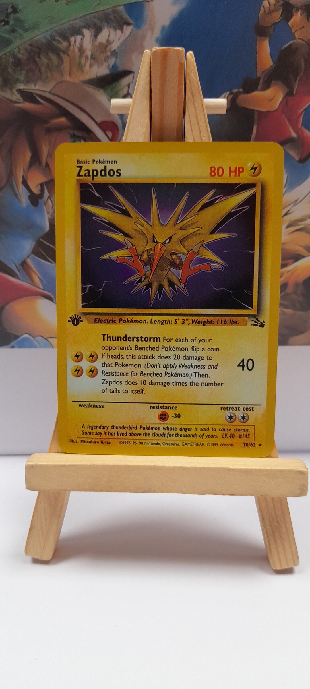 Pokemon Card Fossil Zapdos 30/62 Edition 1 Custom ANG V2 Etsy