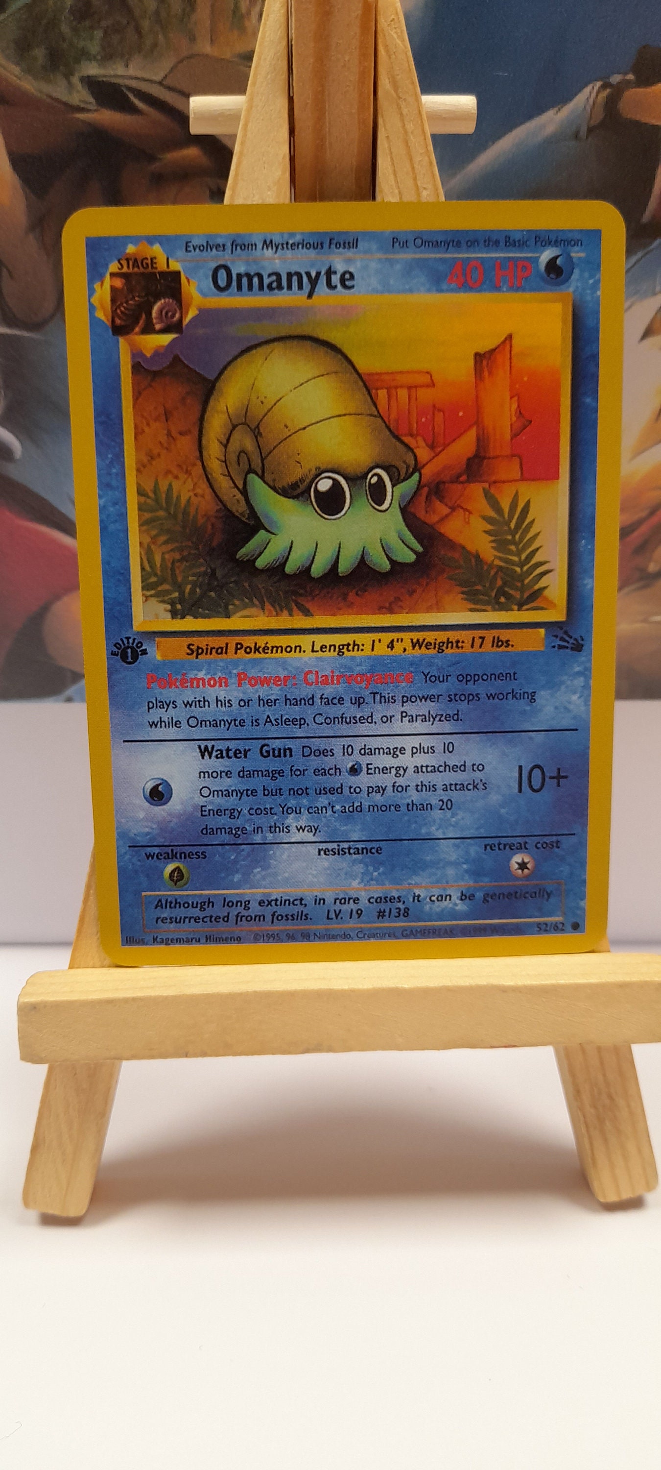 Pokémon Card Fossil Omanyte 52/62 Edition 1 Custom ANG V2 - Etsy Israel