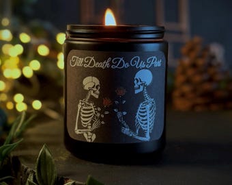 Till Death Do Us Part | Soy Wax Candle | Vegan | Gothic Wedding Decor | Handmade | Cruelty Free | Eco Friendly | Wedding Anniversary Gift