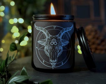 Leviathan Cross | Soy Wax | Vegan | Baphomet | Gothic Gift | Handmade | Cruelty Free | Eco Friendly | Witchy Satanism Demon Candle